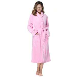 Wholesale <b>Cheap</b> Warehouse Solid Fleece Sleepwear Unisex Thickened Flannel Warm Soft Plush Bathrobe Shawl <b>Pajama</b> - Product Image 4