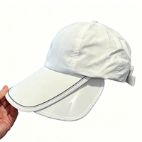 Casquette de baseball unisexe à séchage rapide, protection solaire, 6 panneaux, chapeau d'été fin, visière large réglable, compatible queue de cheval, 100 % polyester