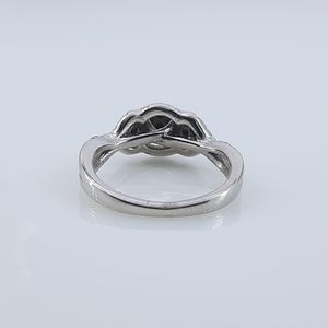 Anillo de compromiso con diamantes Jewelspaark, 0,42 quilates, corte redondo, blanco natural, plata de ley 925, joyería de boda para mujer, talla 7 - Product Image 4