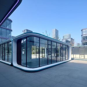 كبسولة فضائية متنقلة مسبقة الصنع من الألومنيوم من الشركة المصنعة، تتضمن غرفة معيشة وغرفة نوم ومدخل وبيت ريفي وشقة وورشة عمل وحمام - Product Image 1