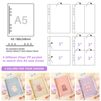 A5/A6/A7 classeur en PVC transparent de taille personnelle avec bords en tissu couverture transparente pour planificateur d'album photo pour usage individuel