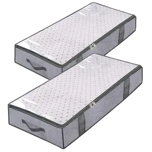 Hot Sell Fabric Reusable Foldable Quilt Underbed Storage Bag