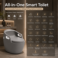 WC intelligent personnalisable avec télécommande, bidet intégré, coloris au choix, en céramique, à poser au sol, pour maison, hôtel, appartement