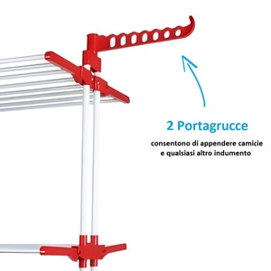 Stendibiancheria a 3 livelli pieghevole con struttura in plastica per uso interno - Product Image 3