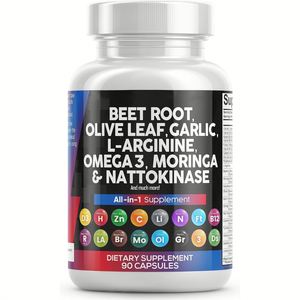 Besica Nieuwe Aankomst Bietenwortelcapsule 6000Mg Olijfblad 6000Mg <span class=keywords><strong>Nattokinase</strong></span> Rode Gist Rijst Omega 3 Bietencapsules Supplement - Product Image 1