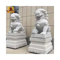 Chinese Stone Fu Dog Statue, Marble Sculpture