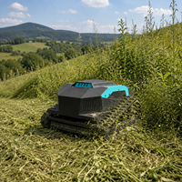 Robot tondeuse professionnel télécommandé à chenilles, moteur essence 4 temps 452cc, pour la tonte des pâturages et des bords de route