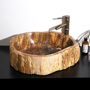 Incroyable évier <span class=keywords><strong>en</strong></span> pierre de <span class=keywords><strong>bois</strong></span> pétrifié fossile naturel - Product Image 2