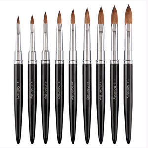 Professional Kolinsky Hair Acrylic Nail Brush Black Gold Metal Handle Rhinestone Manicure <b>Tool</b> - Product Image 4