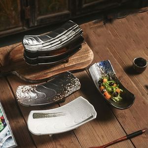 Plateaux à Sushi en Forme de Bateau | Céramique Japonaise (Rétro Glacé, Sashimi/<span class=keywords><strong>Oursin</strong></span>) - Product Image 2