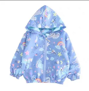 OEM Filles Veste Arc-En-Ciel Étoiles Licorne À capuche Coupe-Vent