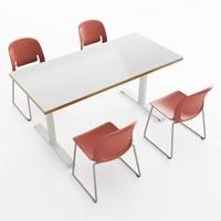 Chaise de conférence moderne pour visiteurs, empilable, sans accoudoirs, connectable, en plastique et métal, pour étudiants et personnel de collège/université
