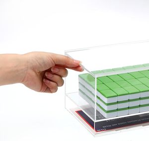 Caja de Mahjong de Acrílico Personalizada, Organizador de Almacenamiento Apilable Transparente con Tapa para Fichas de Juego, Organización del Hogar - Product Image 4