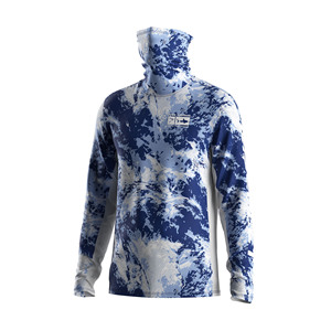 Chemise de pêche performante pour homme, anti-sable, avec cache-cou intégré, panneaux latéraux respirants, coupe active pour la randonnée et le cyclisme - Product Image 1