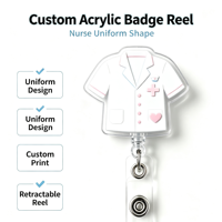 Porte-badge en acrylique personnalisé pour infirmière, vente en gros d'accessoires infirmiers, impression UV, gravure laser