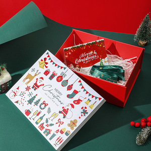 EVERWIN <b>Christmas</b> Magnetic Gift <b>Box</b> With Ribbon Rigid Paperboard Premium Lid Base Folding Packing Gift Boxes For Small Business - Product Image 2