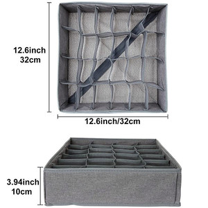 Cloth <strong>Storage</strong> <strong>Box</strong> Closet Dresser Drawer Organizer Underwear <strong>Ties</strong> Grid <strong>Storage</strong> <strong>Box</strong> - Product Image 6
