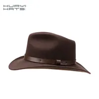Xiuhuayiats — chapeaux de Cowboy pour hommes, personnalisés, automne, loisirs, toque orientale, brun foncé, feutre large