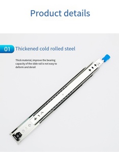 Alta calidad, 45kg, capacidad de carga, extensión completa, rodamiento de bolas, toboganes para cajón, 300mm, resistente, armario de cocina, riel deslizante para exteriores - Product Image 2