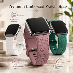 สายนาฬิกาซิลิโคนนุ่มสำหรับ Apple Watch 10  แบบกันน้ำ  พร้อมลายสลัก สำหรับสาย Apple Watch - Product Image 1