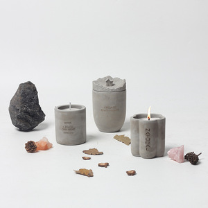 AIKUN Nordic Luxury Einzigartige geprägte runde Sojabohnen wachs Duft Aroma Aroma therapie Duft Soja Wachs Zement Beton Grau Kerze - Product Image 2