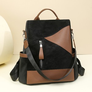 Sac à dos coloré en patchwork tissé grande capacité, sac de voyage décontracté et tendance pour filles, sac d'école, sac de voyage pour femmes, sacs de voyage pour dames - Product Image 1