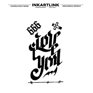 Adesivo per <span class=keywords><strong>Tatuaggio</strong></span> Temporaneo Personalizzato con <span class=keywords><strong>Lettera</strong></span> Gotica 666 Ti Amo, Impermeabile, Lunga Durata 15 Giorni, Semi-permanente per Braccio e Spalla - Product Image 3