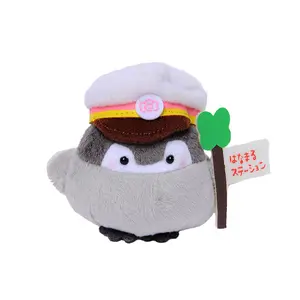 6cm Mini formato animale farcito peluche cartone animato portachiavi decorazione conduttore pinguino peluche portachiavi ciondolo regalo per i bambini