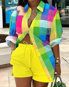 Nuova Camicetta Estiva 2026 da Donna in Chiffon Stile Coreano con Motivo Floreale, a Maniche Corte, Tessuta, Traspirante, Semplice, Casual, di Tendenza, un Successo! - Product Image 1