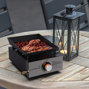 Nueva parrilla de gas portátil de acero inoxidable sin humo con plancha esmaltada para exteriores, estufa de gas propano transfronteriza - Product Image 4