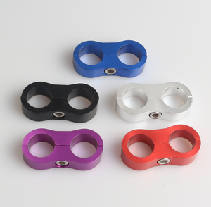 Morsetto per filo, Clip per tubo AN4 / 6 / 8 / 10/12, separatore per tubo dell'olio di scarico automatico in alluminio a 2 fori, 9 colori - Product Image 2