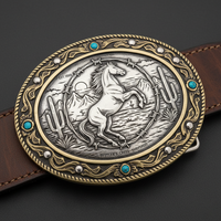 Boucle de ceinture réglable interchangeable en métal argenté gravé, style western cowboy rodeo vintage, personnalisée