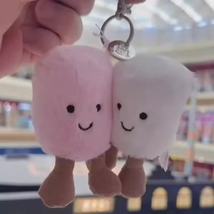 Gelée de chat amusant guimauve porte-clés barbe à papa <span class=keywords><strong>deux</strong></span> tons mignon doux <span class=keywords><strong>deux</strong></span> tons porte-clés sac en peluche poupée voiture pendentif cadeaux de vacances - Product Image 4