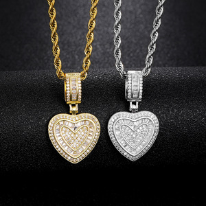 Elegante Collana in Rame con Ciondolo a Cuore in Zircone, Versatile e Alla Moda, Stile Hip Hop - Product Image 2