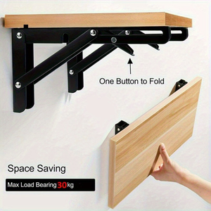 Mounting Shelf <b>Bracket</b> Triangle Adjustable <b>Brackets</b> US warehouse 2pcs Chrome Stainless Steel Adjustable Folding Shelf <b>Brackets</b> - Product Image 1