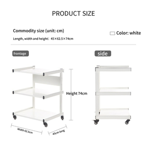 Carrinho de Salão de Beleza Estilo Europeu com Estrutura Metálica de 3 Camadas, Organizador de Armazenamento para SPA - Product Image 2