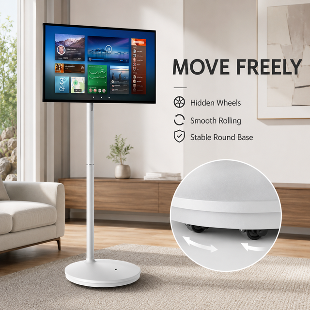 24 27 32 Inch Movable Smart Screen Portable Android TV with 8GB RAM 128GB ROM for Video Calls