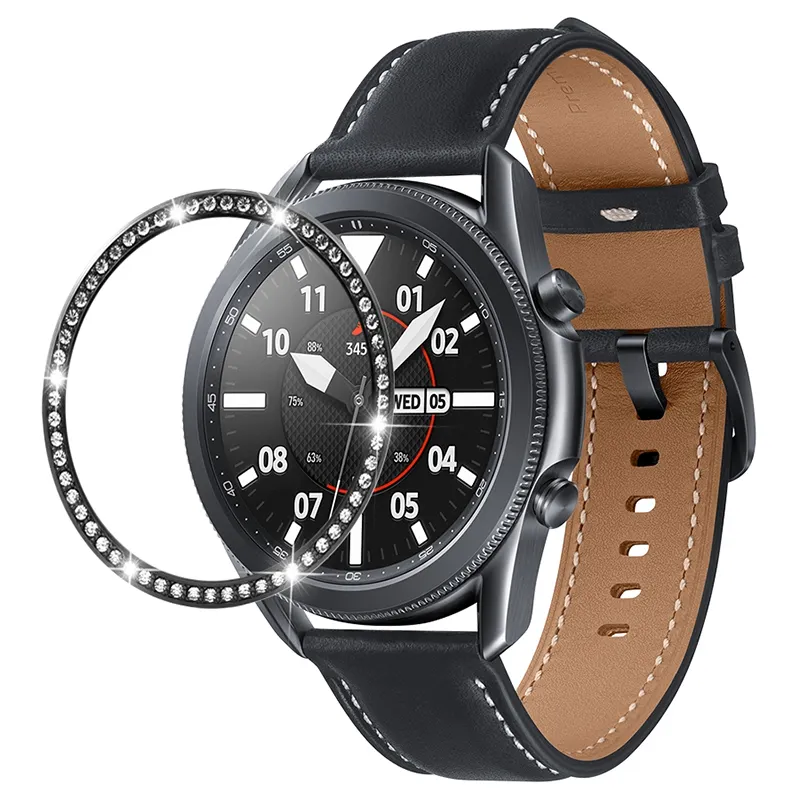 Бриллиантовая рамка для Samsung Galaxy Watch 4 classic, 42 мм, 46 мм, защитный чехол-рамка, Женский металлический бампер с кольцом
