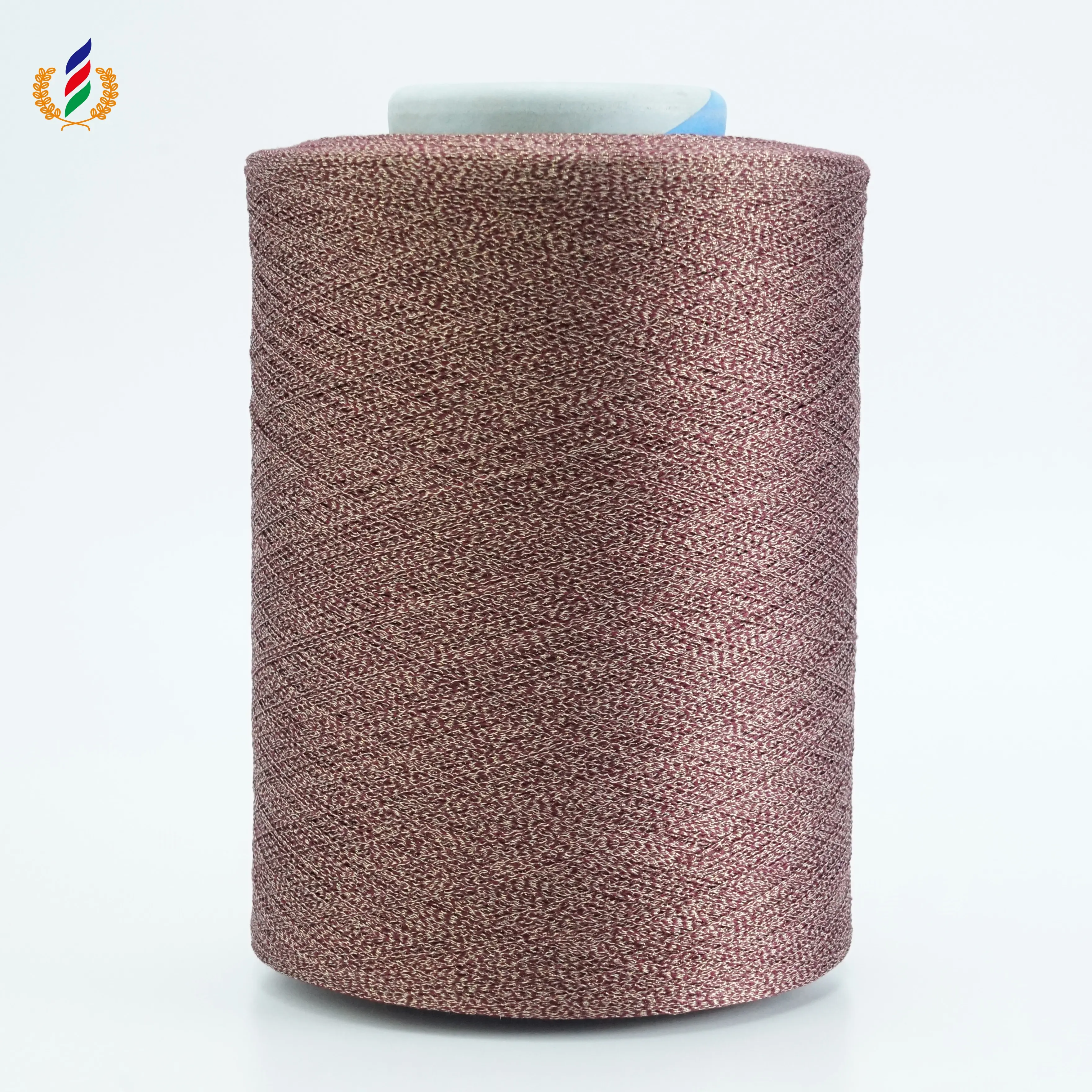 Abrasion-Resistant Viscose Rayon Blended yarn 1/24NM 80% Viscose Rayon 15% Nylon 5%Metallic Yarn For knitting