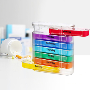 Hot Selling PP Material Travel Pill Case 28-Day & 4-Time Pill Organizer 7-Day Weekly Plastic Pill Box for Medicine Storage