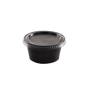 Gobelets à soufflé en plastique transparent/noir avec couvercles, contenants à sauce de 0,75 oz - Product Image 1