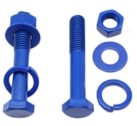 Baut Hexagonal Baja Karbon 8.8 Kekuatan Tinggi Grosir dengan Lapisan PTFE DIN933 Din931 Set Mur Hexagonal