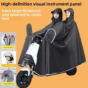Véritable Imperméable Extra-Large Tendance pour Vélo Électrique Simple ou Double avec Col Montant et Fermeture Éclair pour Tableau de Bord Visible - Product Image 4