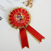 Insignia de Pin de botón para decoración de fiesta, cinta de premios de cumpleaños para niña y niño