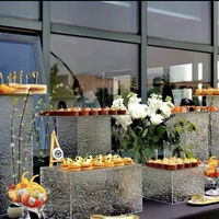 Ensemble de présentoirs à nourriture en plastique transparent moderne, présentoir de buffet imperméable et transparent pour la décoration de mariage et de fête