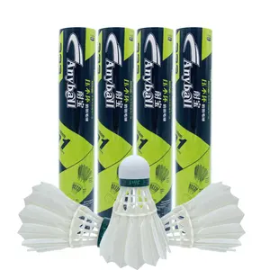 Anyball Brand 333 Fiber Cock Hybrid Federball 3-in-1 Langlebiges und schönes natürliches Badminton mit gerader Feder für das Training