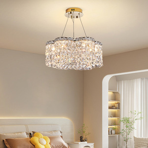 โคมไฟระย้าคริสตัลทรงกลมหลายหัว ไฟ LED สำหรับห้องนั่งเล่น ห้องนอน ไฟตกแต่งบ้าน สไตล์ฝรั่งเศสหรูหรา โคมไฟเพดาน - Product Image 3
