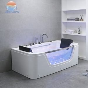 Baignoire de massage à air autoportante en acrylique d'intérieur, baignoire à remous avec cascade, baignoire japonaise chauffée, lumières colorées, ordinateur - Product Image 3