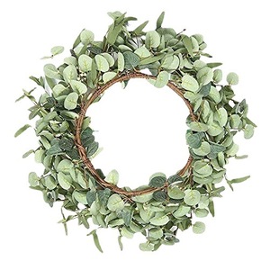 Artificial Eucalyptus <b>Wreath</b> 50cm Soft PVC Home Decor Doorway Hanging Green Leaves White Berries Spring <b>Summer</b> Garden Decoration - Product Image 4
