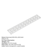 Gobricks - Bloques de Construcción al por Mayor, Piezas GDS-515, Placa 2x12 Larga y Plana, Piezas Sueltas para Conjuntos de Bloques de Construcción MOC